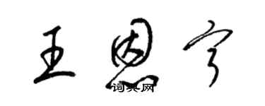 梁錦英王恩寧草書個性簽名怎么寫