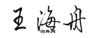 駱恆光王海舟行書個性簽名怎么寫