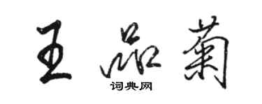 駱恆光王品菊行書個性簽名怎么寫