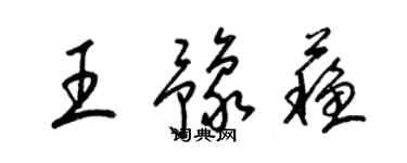 梁錦英王豫蘇草書個性簽名怎么寫