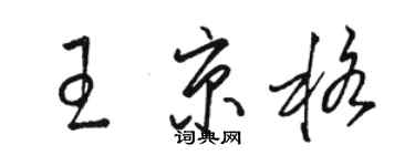 駱恆光王京格草書個性簽名怎么寫