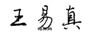 曾慶福王易真行書個性簽名怎么寫