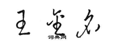 駱恆光王金名草書個性簽名怎么寫