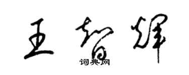 梁錦英王智輝草書個性簽名怎么寫
