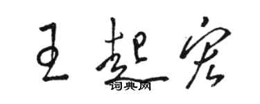 駱恆光王起宏草書個性簽名怎么寫