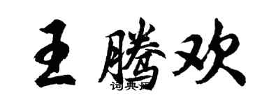 胡問遂王騰歡行書個性簽名怎么寫