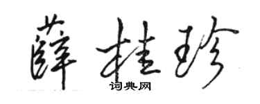 駱恆光薛桂珍行書個性簽名怎么寫