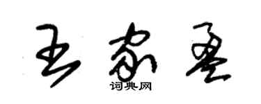 朱錫榮王家盈草書個性簽名怎么寫