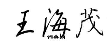 王正良王海茂行書個性簽名怎么寫