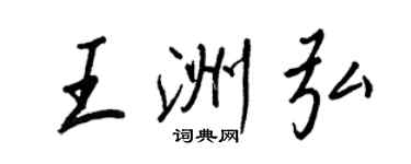 王正良王洲弘行書個性簽名怎么寫