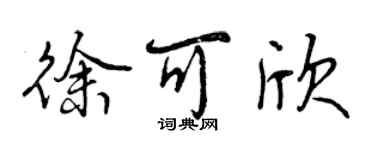 曾慶福徐可欣行書個性簽名怎么寫