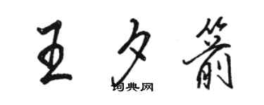 駱恆光王夕箭行書個性簽名怎么寫