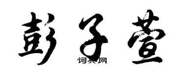 胡問遂彭子萱行書個性簽名怎么寫