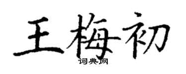 丁謙王梅初楷書個性簽名怎么寫