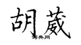 丁謙胡葳楷書個性簽名怎么寫
