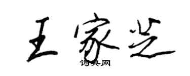 王正良王家芝行書個性簽名怎么寫