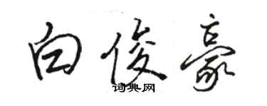 駱恆光白俊豪行書個性簽名怎么寫