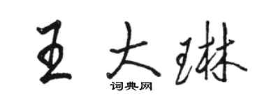 駱恆光王大琳行書個性簽名怎么寫