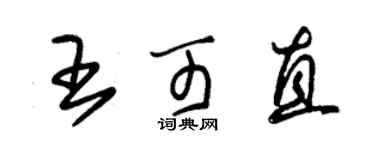 朱錫榮王可直草書個性簽名怎么寫