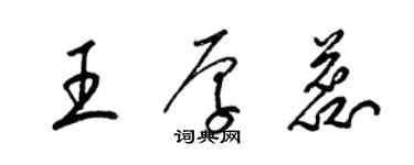 梁錦英王厚蕊草書個性簽名怎么寫