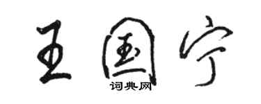 駱恆光王國寧行書個性簽名怎么寫