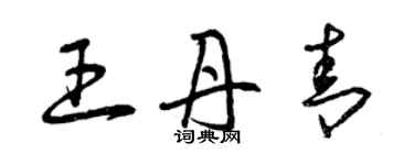 曾慶福王丹青草書個性簽名怎么寫