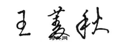 駱恆光王菱秋草書個性簽名怎么寫