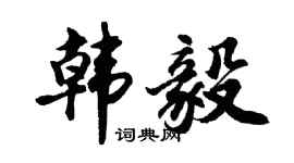 胡問遂韓毅行書個性簽名怎么寫