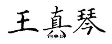 丁謙王真琴楷書個性簽名怎么寫