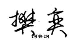 朱錫榮樊奕草書個性簽名怎么寫