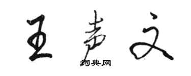 駱恆光王聲文行書個性簽名怎么寫