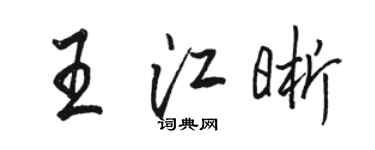 駱恆光王江晰行書個性簽名怎么寫
