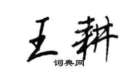 王正良王耕行書個性簽名怎么寫