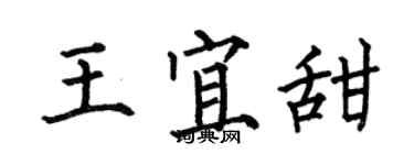 何伯昌王宜甜楷書個性簽名怎么寫