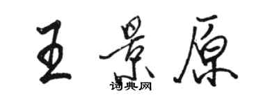 駱恆光王景原行書個性簽名怎么寫