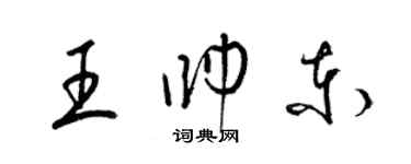 梁錦英王帥東草書個性簽名怎么寫