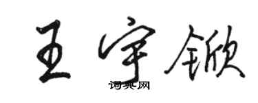 駱恆光王宇杴行書個性簽名怎么寫