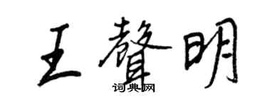 王正良王聲明行書個性簽名怎么寫