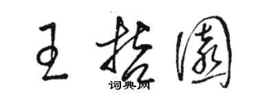 駱恆光王哲園草書個性簽名怎么寫