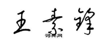 梁錦英王素鋒草書個性簽名怎么寫