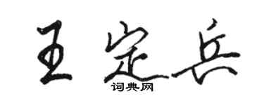 駱恆光王定兵行書個性簽名怎么寫