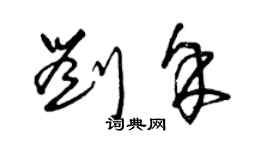 曾慶福劉余草書個性簽名怎么寫