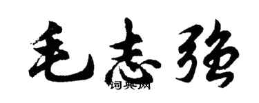 胡問遂毛志強行書個性簽名怎么寫