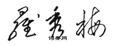 駱恆光羅秀梅草書個性簽名怎么寫