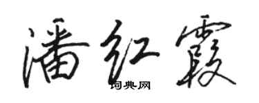 駱恆光潘紅霞行書個性簽名怎么寫
