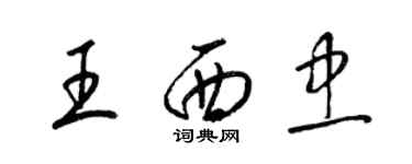 梁錦英王西忠草書個性簽名怎么寫