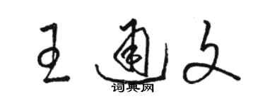 駱恆光王通文草書個性簽名怎么寫