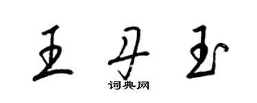 梁錦英王丹玉草書個性簽名怎么寫