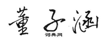 駱恆光董子涵行書個性簽名怎么寫