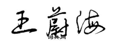 曾慶福王蔚海草書個性簽名怎么寫